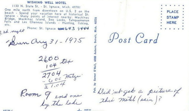 Bayview Motel (Wishing Well Motel) - Vintage Postcard